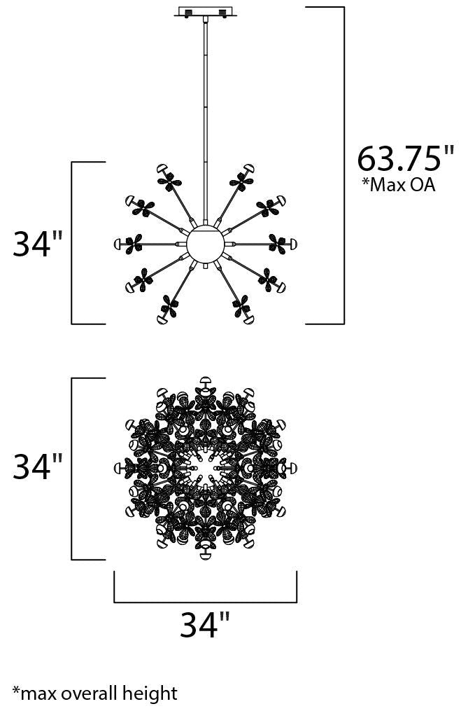 88-Light LED Crystal Sputnik Chandelier
