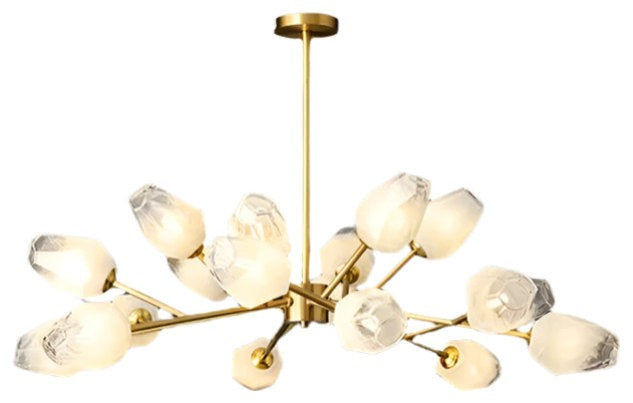 Brass & Glass Adjustable Ceiling Chandelier