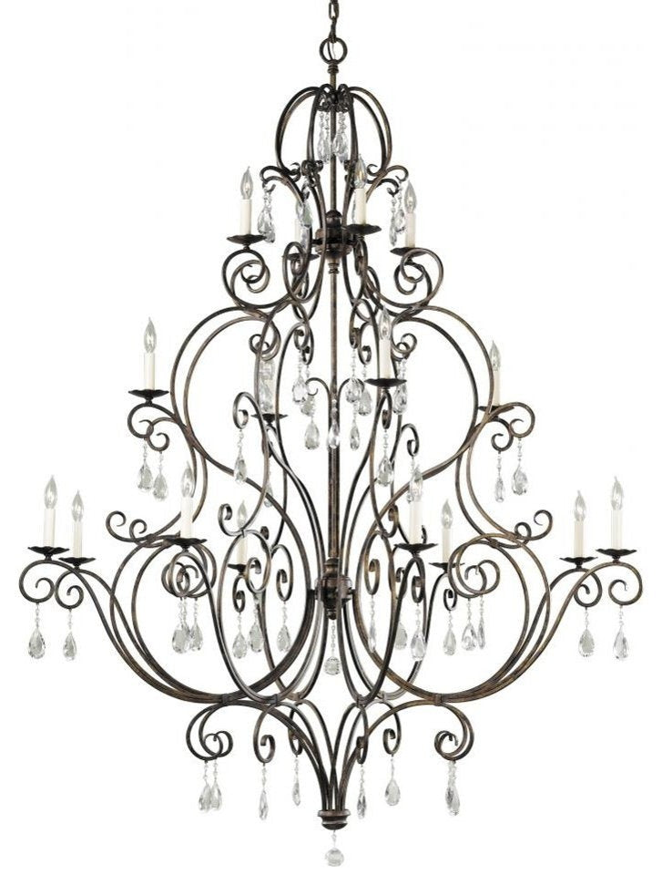 Chateau Collection Sixteen-Light Mocha Bronze Chandelier
