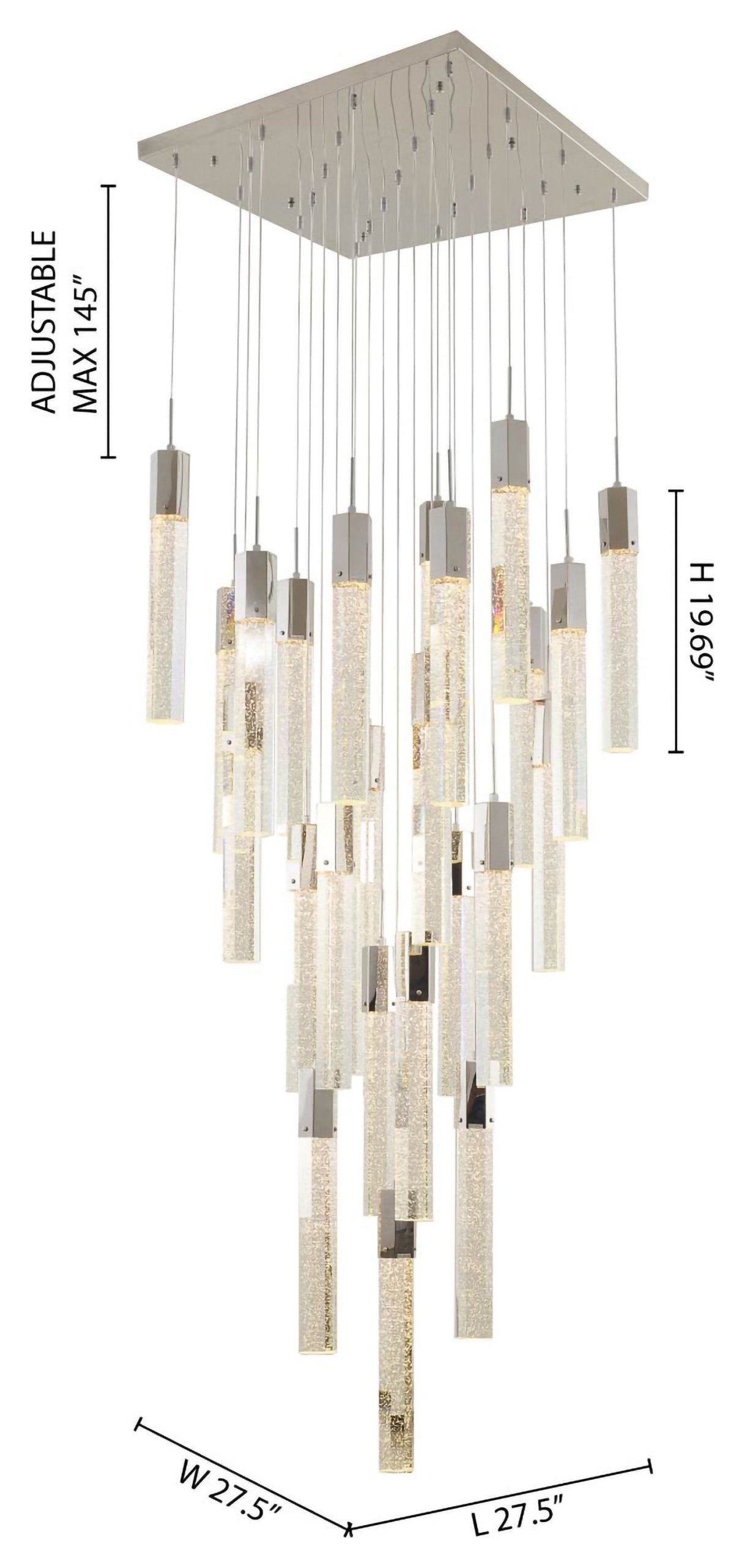 Chrome Bubble-Crystal Sphere Chandelier