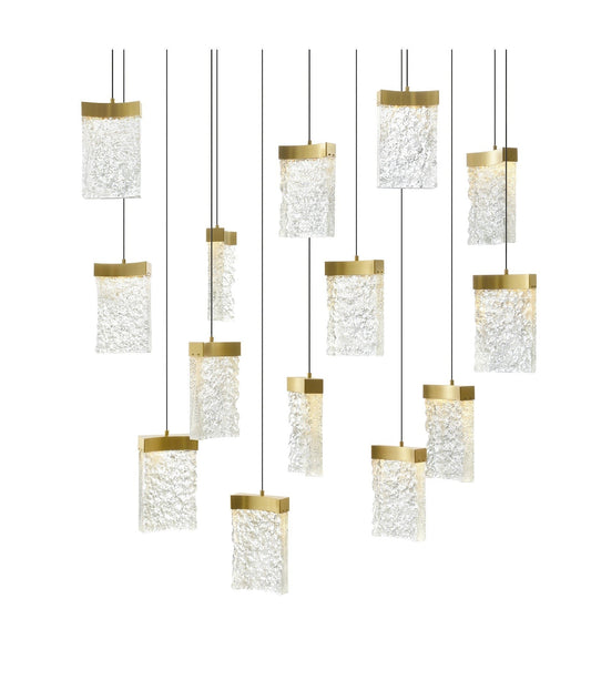 Linear LED Crystal Chandelier with Integrated Lighting