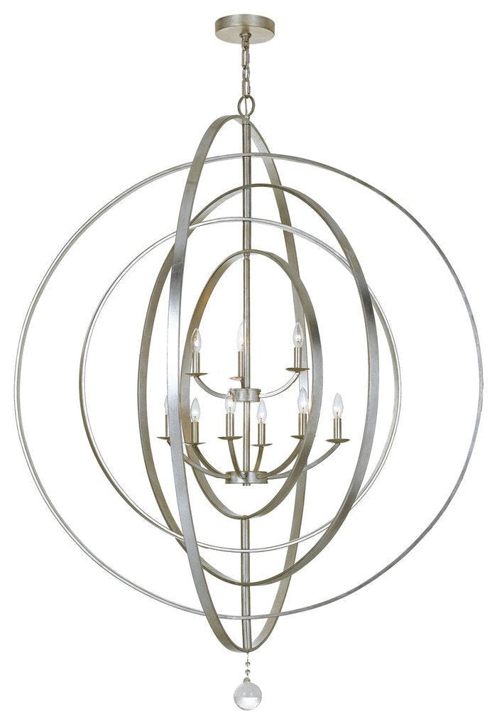 Luna Antique Silver 9-Light Orb Chandelier