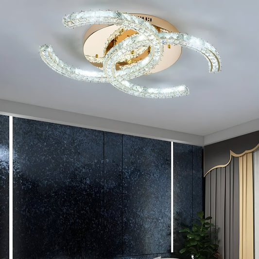 Modern Crystal & Aluminum LED Chandelier