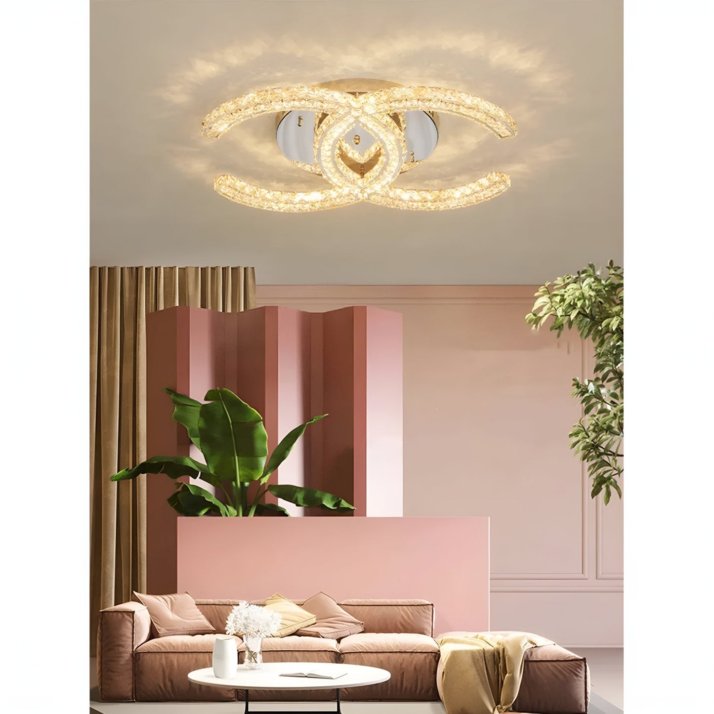 Modern Crystal & Aluminum LED Chandelier