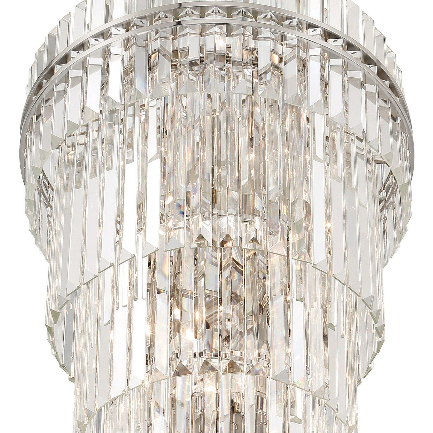 Monochrome Multi-Tier Crystal Chandelier