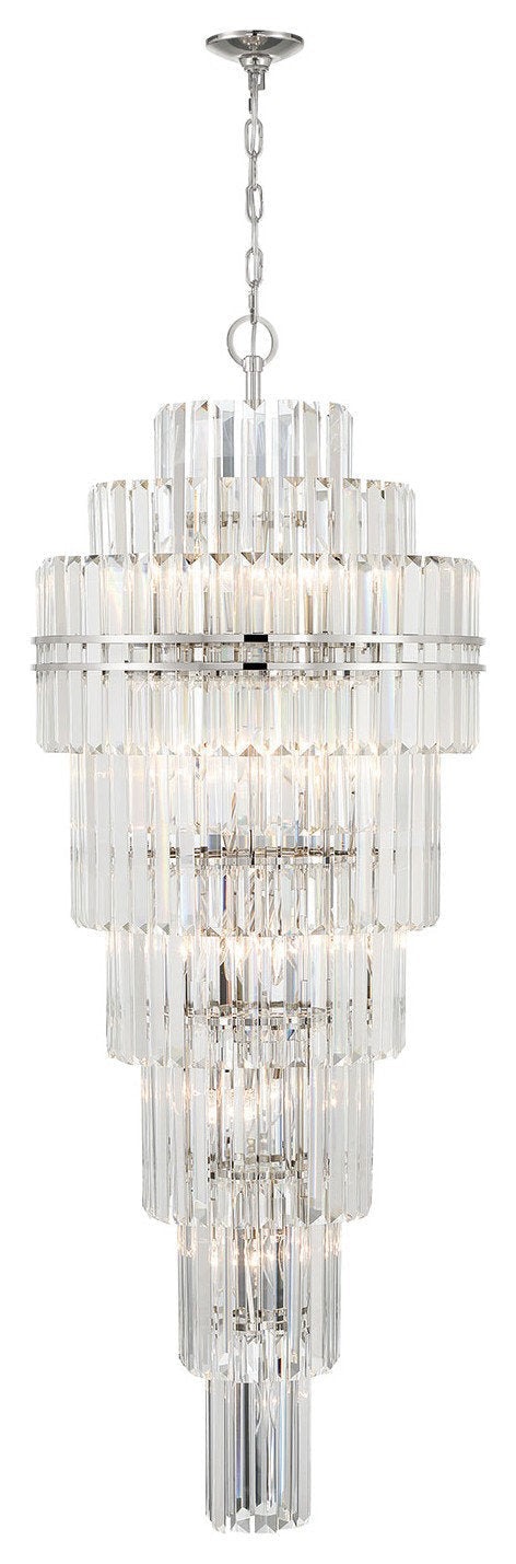 Monochrome Multi-Tier Crystal Chandelier