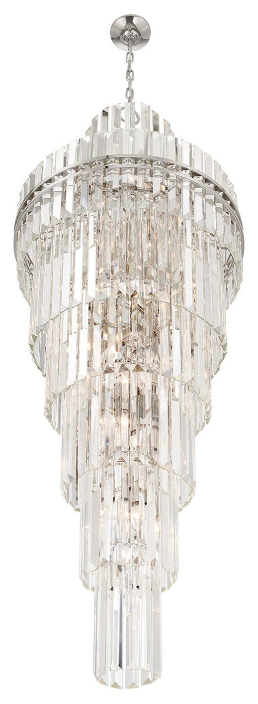 Monochrome Multi-Tier Crystal Chandelier