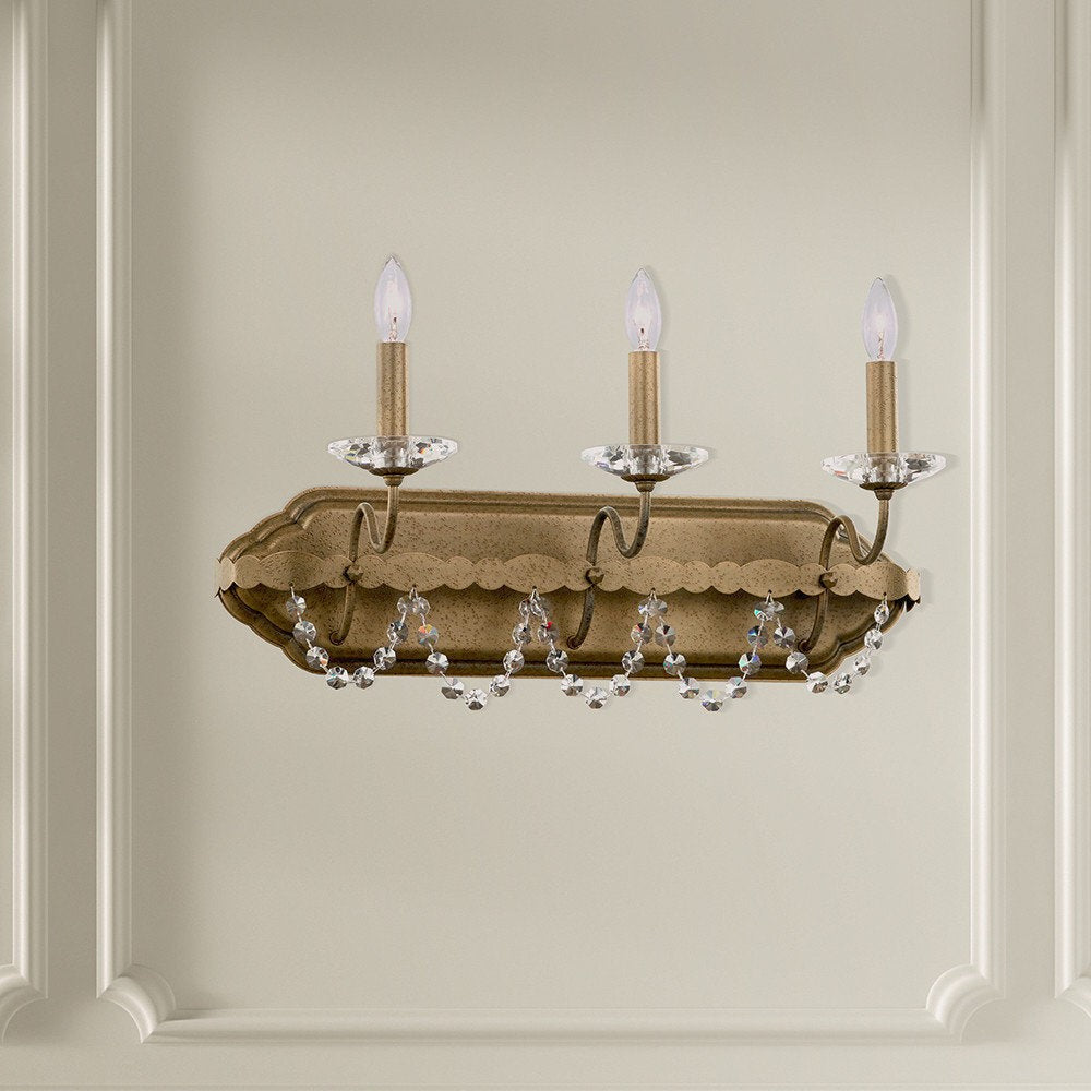 Petite Transitional 3-Light Gold Chandelier