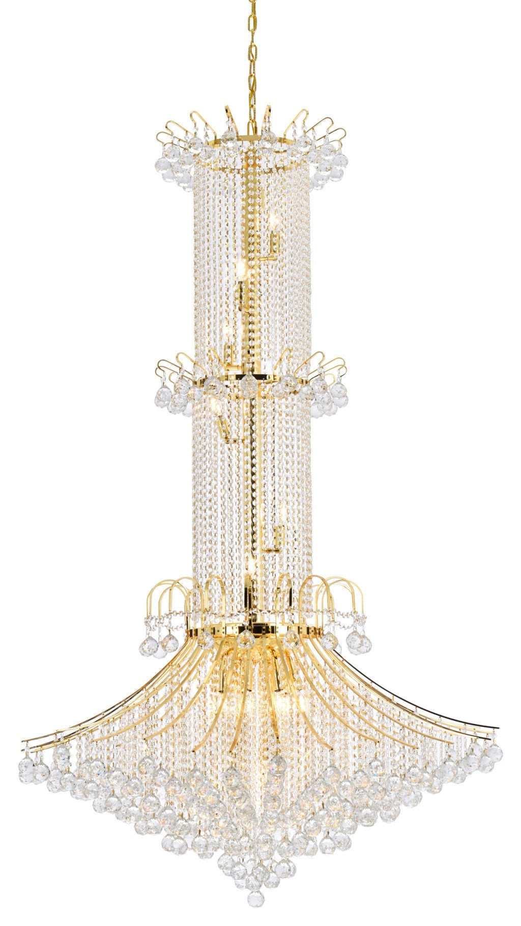Twenty-Light Royal-Cut Crystal Chandelier