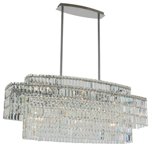 Adjustable-Height Firenze Crystal Stainless-Steel Chandelier