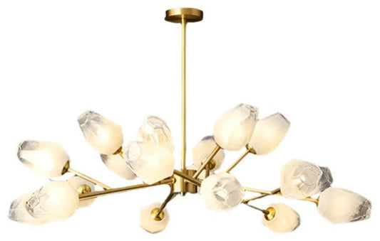 Brass & Glass Adjustable Ceiling Chandelier