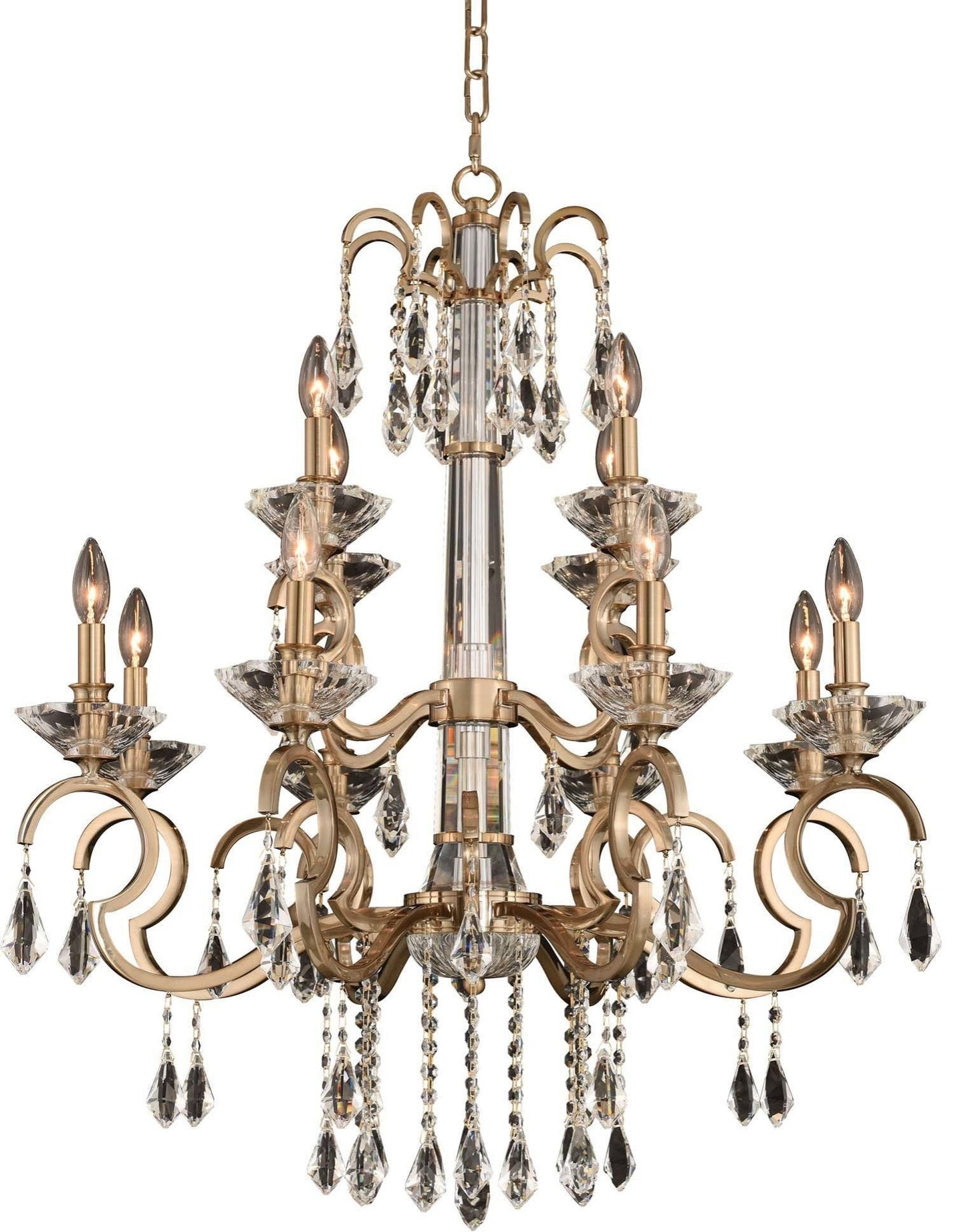 Brushed Champagne Gold Traditional Crystal Chandelier