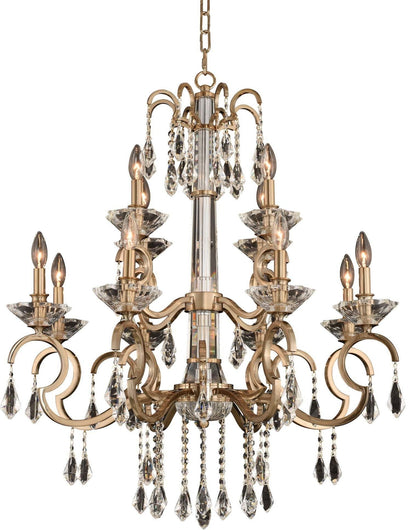 Brushed Champagne Gold Traditional Crystal Chandelier