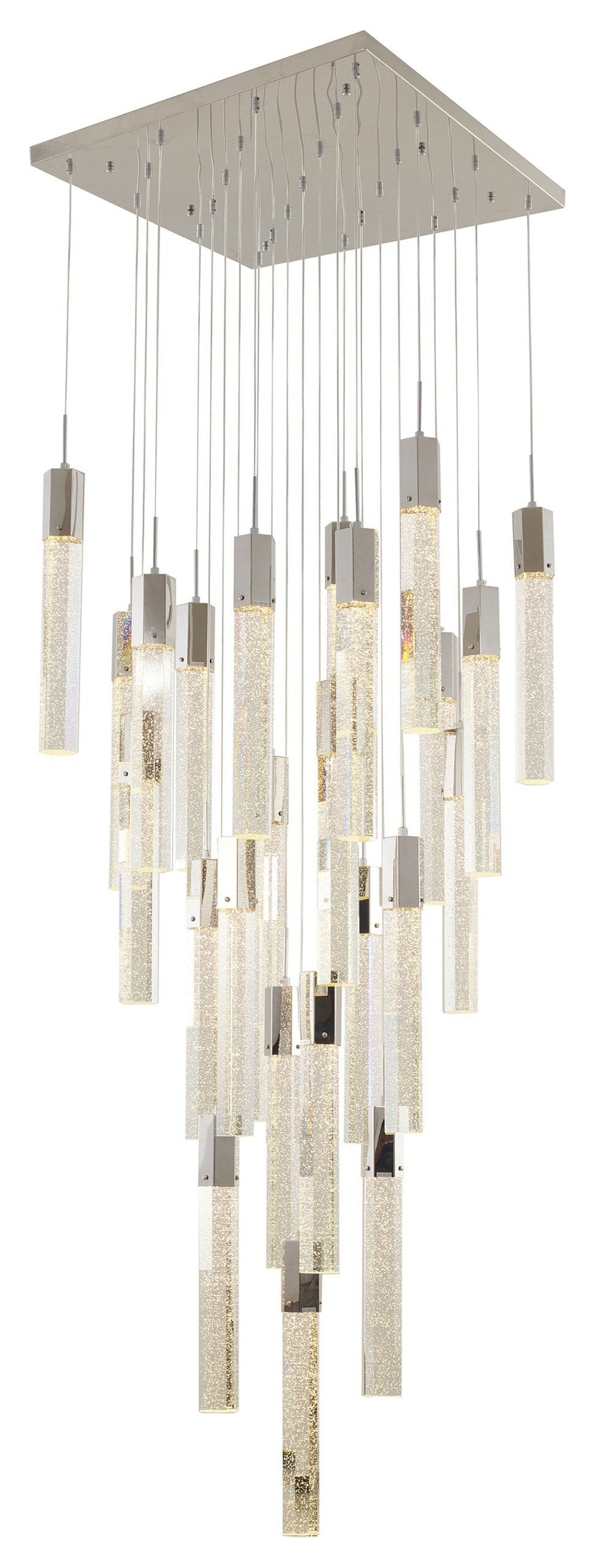 Chrome Bubble-Crystal Sphere Chandelier