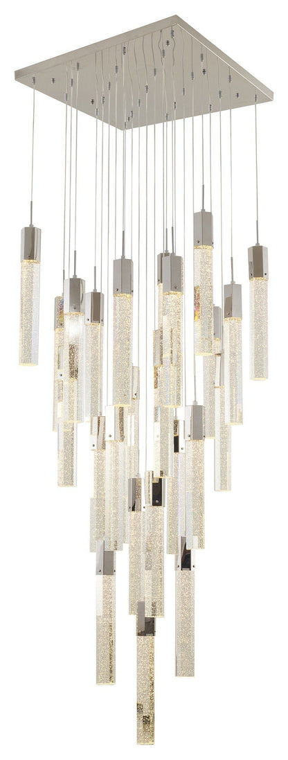 Chrome Bubble-Crystal Sphere Chandelier