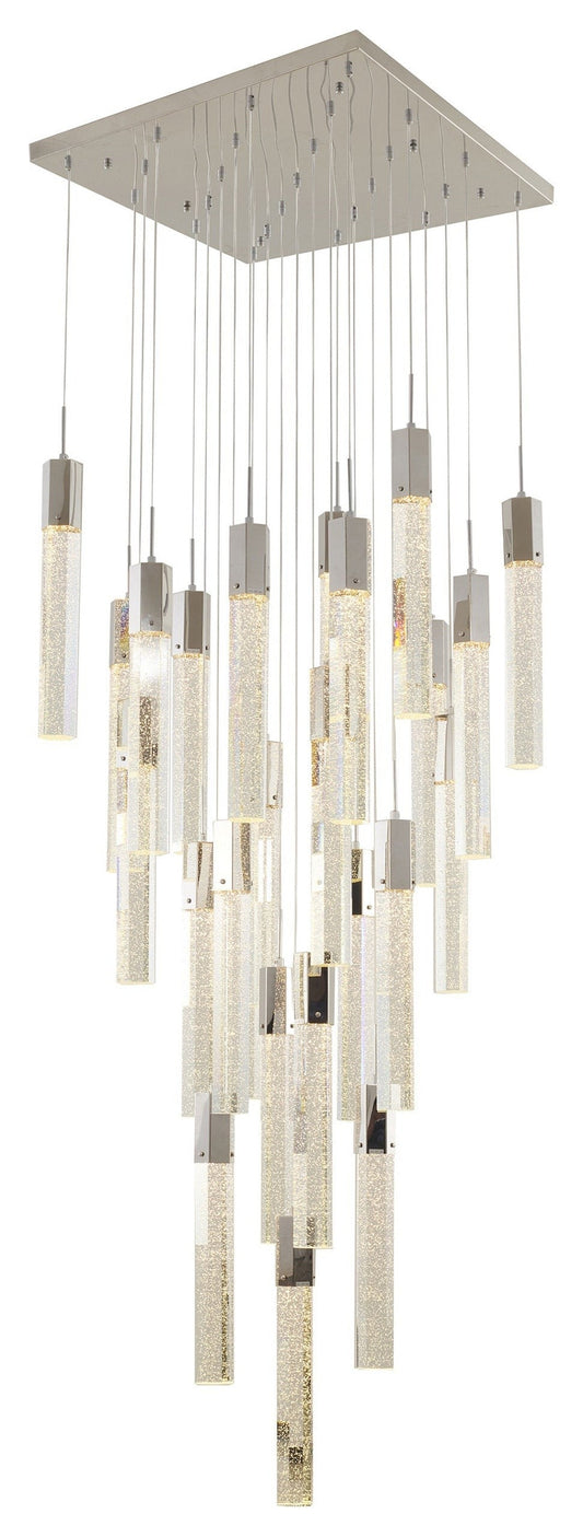 Chrome Bubble-Crystal Sphere Chandelier