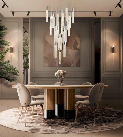 Chrome Bubble-Crystal Sphere Chandelier