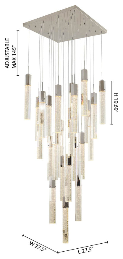Chrome Bubble-Crystal Sphere Chandelier