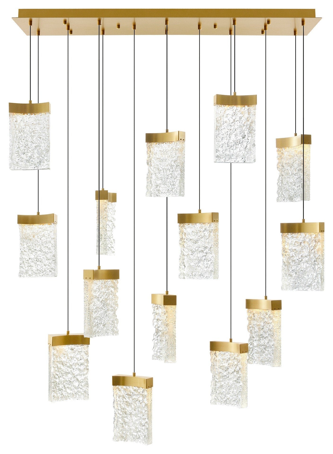 Linear LED Crystal Chandelier with Integrated Lighting