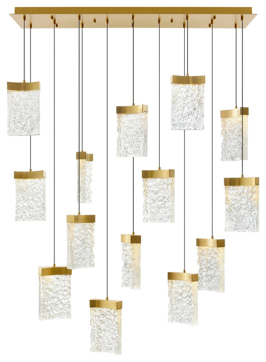 Linear LED Crystal Chandelier with Integrated Lighting