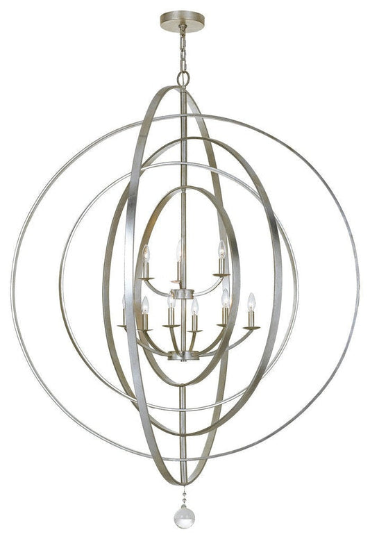 Luna Antique Silver 9-Light Orb Chandelier