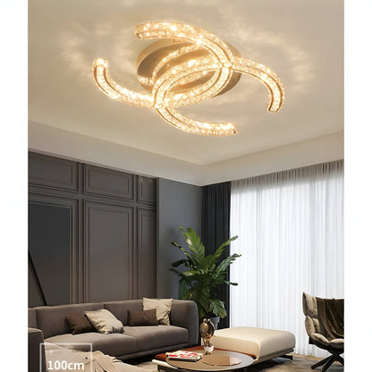Modern Crystal & Aluminum LED Chandelier