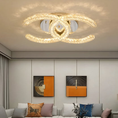 Modern Crystal & Aluminum LED Chandelier
