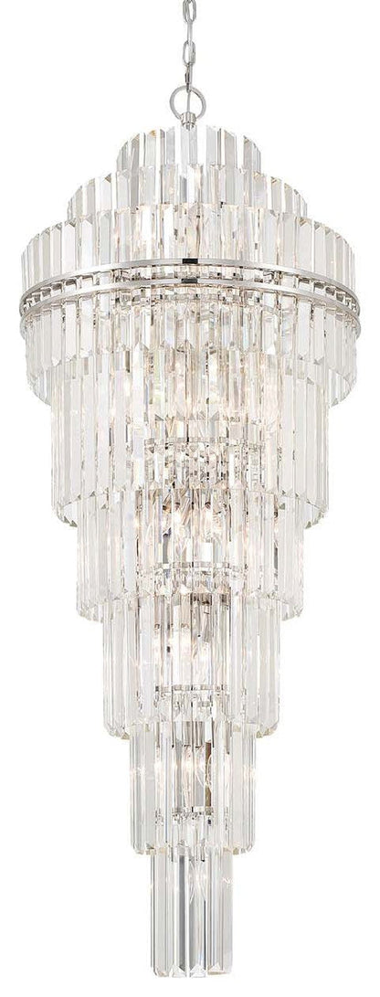 Monochrome Multi-Tier Crystal Chandelier
