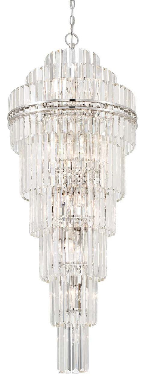 Monochrome Multi-Tier Crystal Chandelier