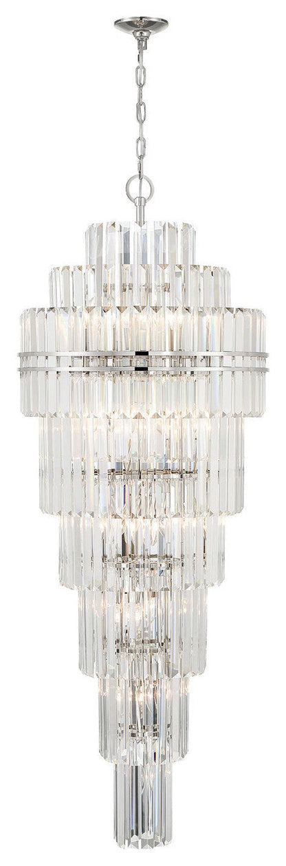 Monochrome Multi-Tier Crystal Chandelier