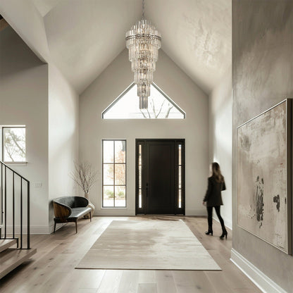 Monochrome Multi-Tier Crystal Chandelier