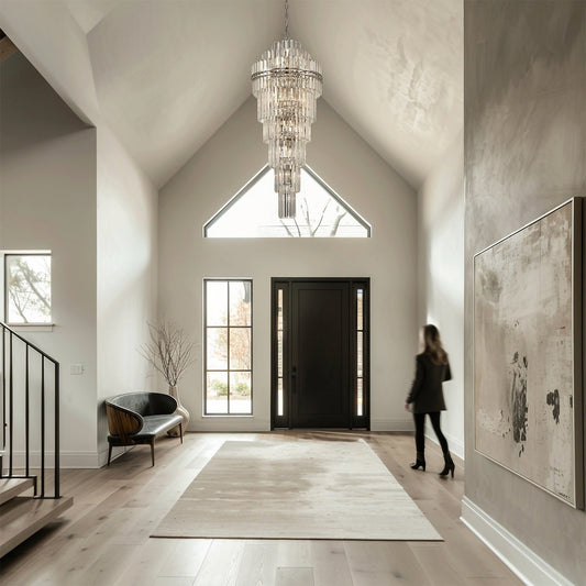 Monochrome Multi-Tier Crystal Chandelier