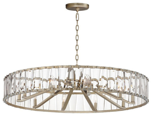 Odeon Beveled Glass Panel Chandelier – Golden Silver