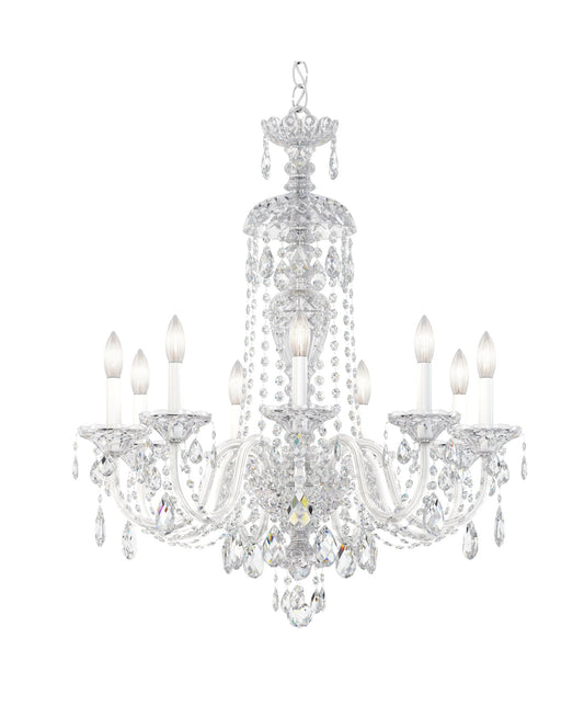 Sterling Nine-Light Silver Swarovski Chandelier
